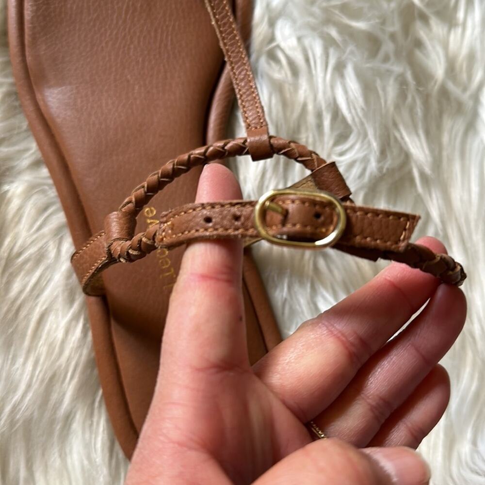 B.O.G. Collective | Lively Cognac Braided Leather Sandal Size 10 - Picture 4 of 6
